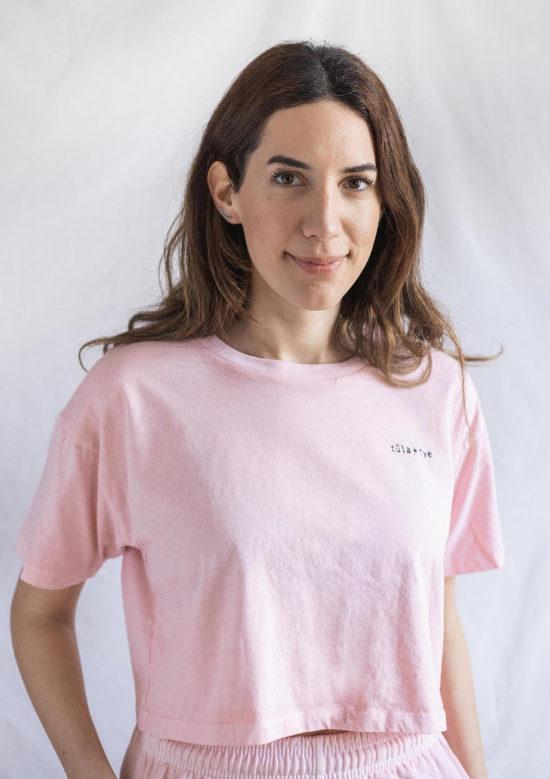 Washed Rose Cropped Tee