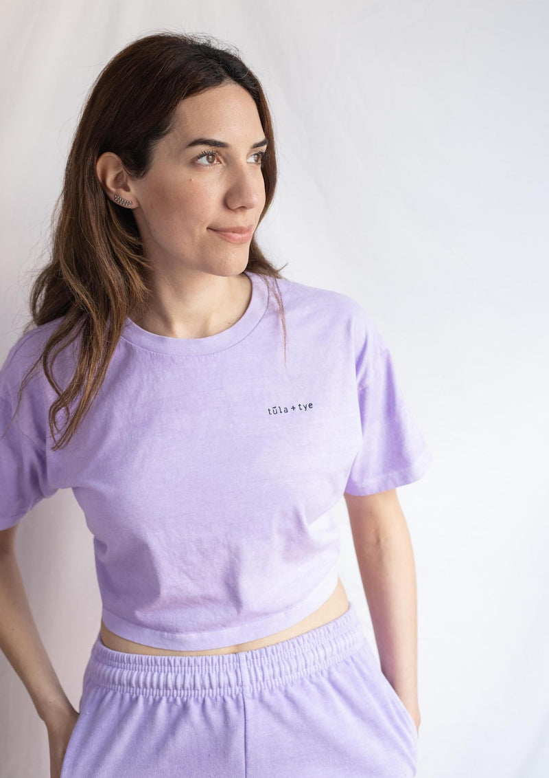 Washed Lavender Cropped Tee