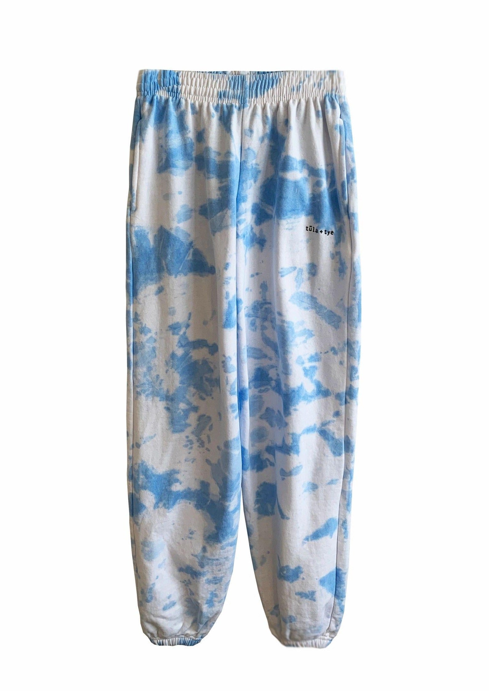 Tie dye sweatpants blue and white hotsell