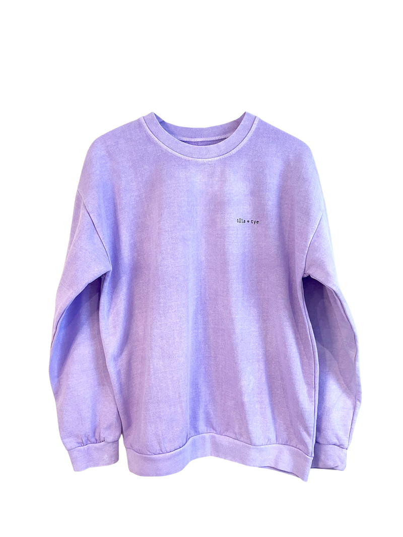 Washed Lavender Sweatshirt Tula Tye
