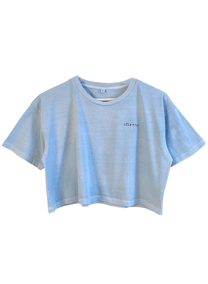 Washed Sky Blue Cropped Tee