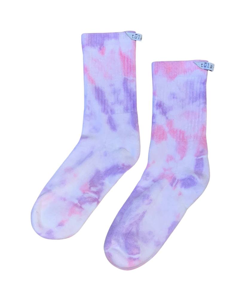 Tie-Dye Peach + Lavender Socks